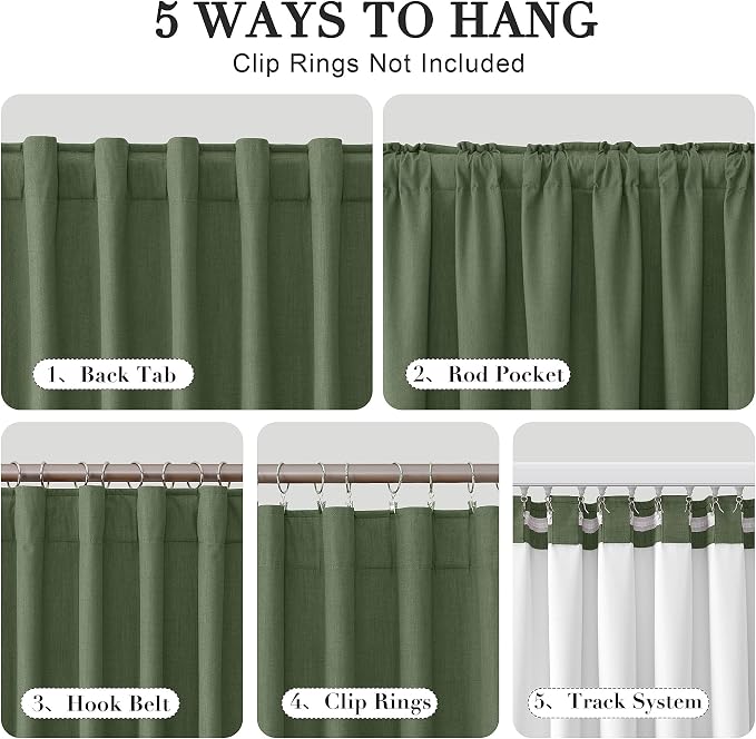 Joywell 100% Blackout Linen Curtains 63 Inch - Image 3