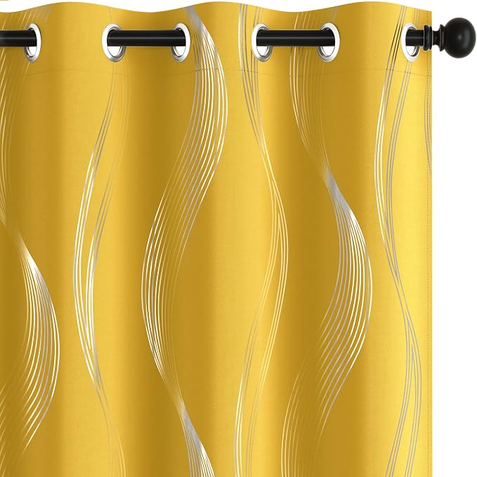 Deconovo Curtains for Living Room, Pattern Blackout Curtains 54 Inches Long | by Unknown
