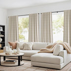 NICETOWN 100% Blackout Taupe Plaid Curtains - Image 3