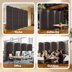 8 Panel Room Divider, Privacy Screen & Room Separation, Extra Wide | Paper - Image 8