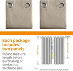 YoungsTex Taupe Linen 100% Blackout Curtains - Image 9