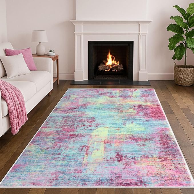 Abstract Area Rugs 5x7 Ft Washable Rugs by iOhouze