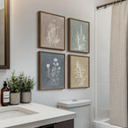 Framed Boho Botanical Wall Art for Bathroom, 4 Piece Rustic Floral Canvas - Image 2