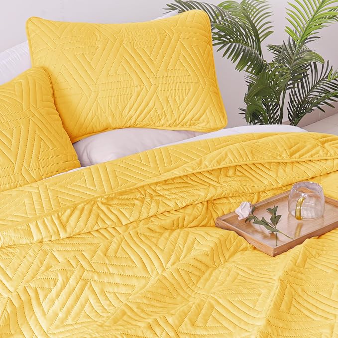 Whale Flotilla Soft Geometric Twin Quilt Set - Image 4