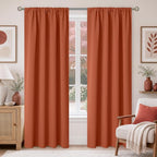 BGment Terracotta Blackout Curtains 84 Inches Long Rod Pocket | Room Darkening by BGment