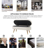IAFIKE Oval Storage Bench 43.5" Ottoman Bench Upholstered Boucle Fabric - Image 7