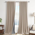 100% Blackout Linen Curtains 90 Inches Long by Guken