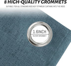Yakamok Dusty Blue Linen Textured Curtains 96 Inches Long - Image 4
