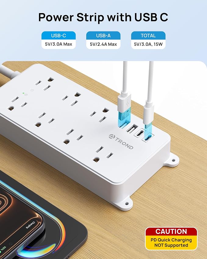 TROND Surge Protector Power Strip - Image 3
