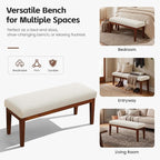 43.5" Upholstered Bedroom Bench, Linen Entryway Bench - Image 6