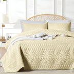 akkialla Twin Size Quilt Bedding Set, Butter Yellow Lightweight Microfiber Soft by akkialla