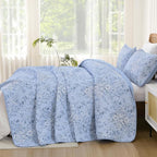 WONGS BEDDING Botanical Quilts Queen Size, 3 Pieces Bedspread Set, Polyester - Image 3