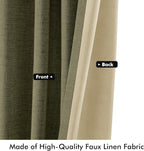 MIULEE 100% Blackout Linen Curtains 42 x 96 Inch Light Olive Green 2 Panels | - Image 6