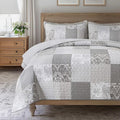 SLPR - Silver Linings Patchwork Gray Cotton Quilt Set, King by SLPR