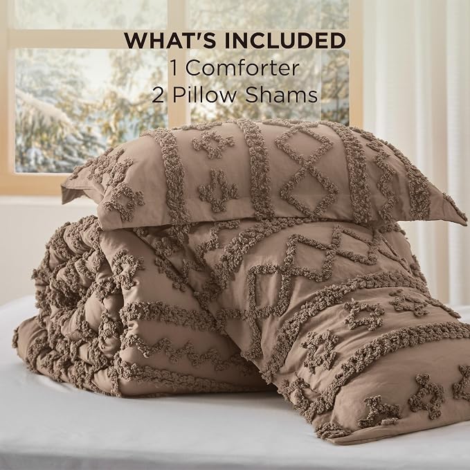 Bedsure Tufted Boho Comforter Set King Size - Image 6