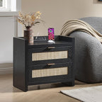 SICOTAS Rattan Night Stand Bedside Table : Nightstand - Image 6