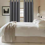 Diraysid Grey Grommet Blackout Curtains - Image 5