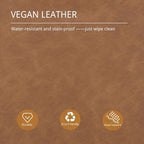 End of Bed Bench for Bedroom, 57.7'' Queen Size Vegan Leather Bench - Image 5