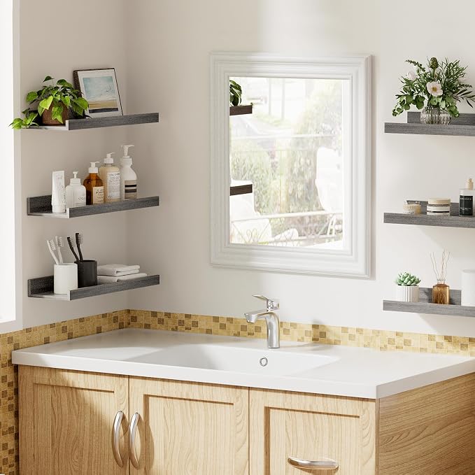 upsimples Floating Shelves for Wall Decor and Storage, Laundry Room Display and - Image 6