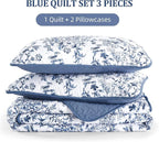WONGS BEDDING Botanical Queen Quilt Bedding Set, 3 Pieces Bedspread, Microfiber - Image 7