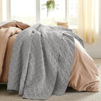 Bedsure King Size Quilt, Lightweight Comforter Set, Light Grey Bedspread | - Image 2