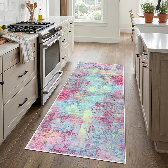 Abstract Runner Rug 3x6 Ft Washable Runners - Image 2