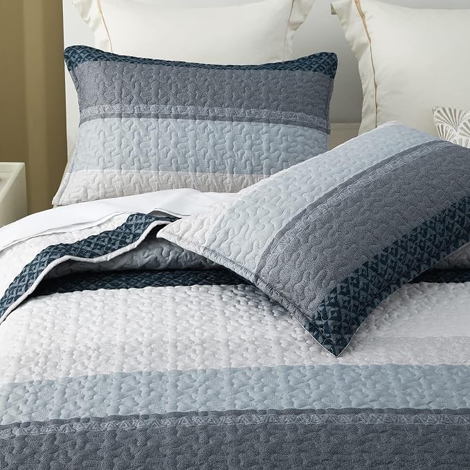 DURLENGEN Quilt Set Queen Size 3Pcs, Soft Microfiber Lightweight Bedspread - Image 6