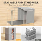 Clothes Storage Bins with Metal Frame Foldable Storage Box Clothes Organizers - Image 2