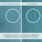 FLYMME Quilts King Size, Lightweight Teal Bedspreads, Basket Weave Pattern - Image 3