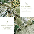 Dobuyly Green Quilt Set King Size, Boho Sage Green Plaid Patchwork Bedspreads - Image 5