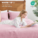 Love's cabin Quilts for Queen Bed Pink Bedspreads - Image 4