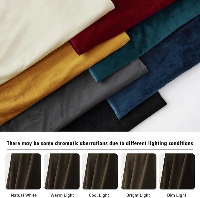 RYB HOME Velvet Curtains 102 inches Long, Extra Long High Ceiling Curtains | - Image 6