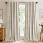 NICETOWN 100% Blackout Taupe Plaid Curtains by NICETOWN