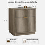T4TREAM 23'' Fluted Nightstand Set of 2 - Image 2