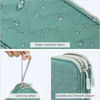 FYY Electronic Organizer, Travel Tech Pouch, Cable Organizer Green Quilted | - Image 4