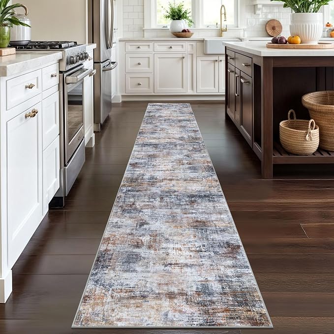 Abstract Runner Rug 2x12 Ft Washable Runners - Image 3