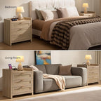 SICOTAS Rattan Nightstand for Bedroom, Tall Bedside Table - Image 6