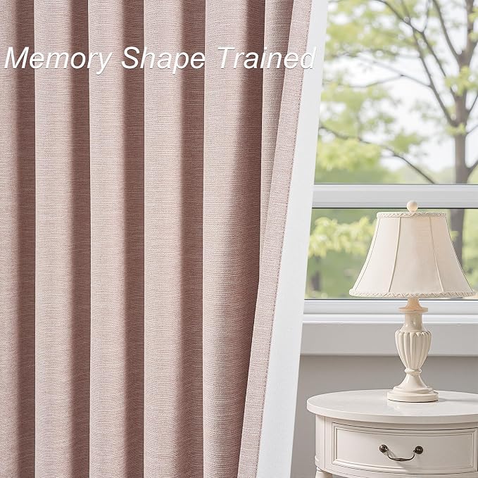 Topfinel 92 Inch Linen Curtains 2 Panels Set - Image 5