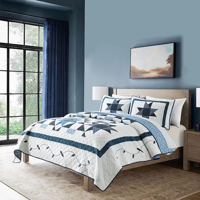 Secgo Handmade Quilted 100% Cotton King Comforter Set - Image 6