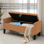 Velvet Ottoman with Storage, Modern Storage Bench - Image 8