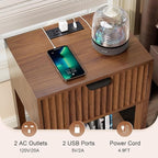 Nasonet Night Stand Set 2, Fluted Nightstand - Image 3