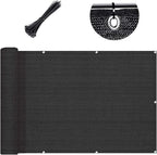 Custom Size 3'x5' Black Balcony Privacy Screen 90% UV Block | Windscreen Fence by SUNLAX