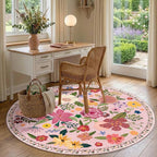 Latte&Fog 6ft Pink Round Area Rug - Image 4