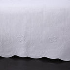 ROOMLIFE Quilt Set King Size 3D Floral Embroidery Pattern 3-Piece Cotton - Image 2