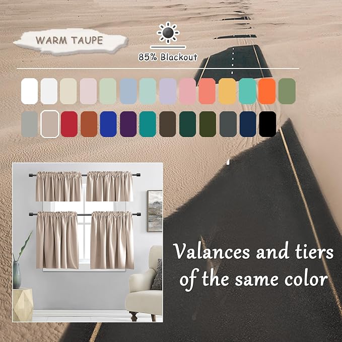 108 Inch Length Warm Taupe Curtain Panels/Drapes - Image 3