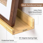 Picture Ledge Shelf, Solid Pine Wood Floating Shelves Set of 2, 40 Inches - Image 4