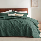 Bedsure King Size Quilt, Lightweight Comforter Set, Dark Green Bedspread | - Image 5