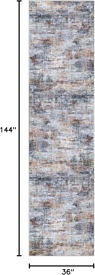 Abstract Runner Rug 3x12 Ft Washable Runners - Image 2