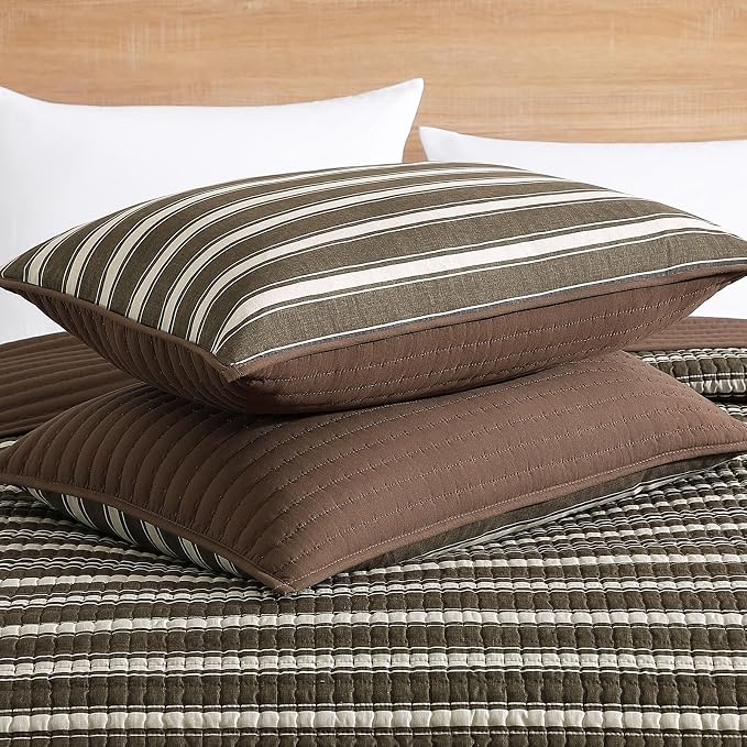 Queen Quilt-Lightweight Bedspreads Brown Queen Size Quilt Bedding Set | - Image 4