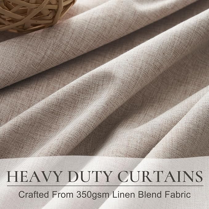 Extra Long Faux Linen Curtains 132 Inches Long - Image 4